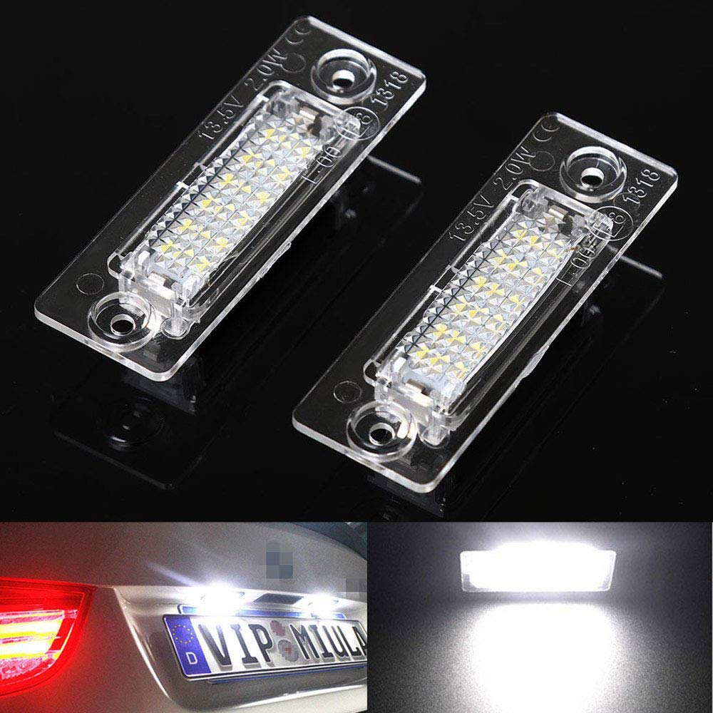 Yijueled cocaNbutter 2 Stücke Led Kennzeichenbeleuchtung für T5 Touran Passat Jetta Caddy 18 LED 6500k von Yijueled