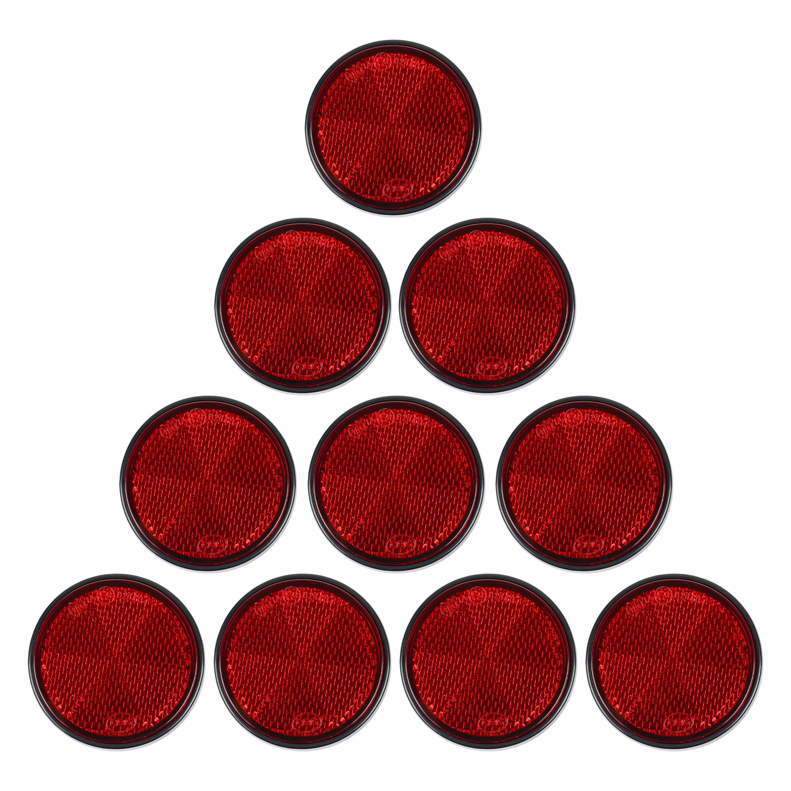 Yinaolan 10 Stück rote Selbstklebende runde Reflektoren, E9-Zulassung Verkehrssicherheit aufklebbare Rückreflektoren für Anhänger, Wohnwagen, LKW, LKW oder landwirtschaftliche Maschinen von Yinaolan