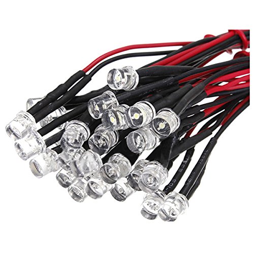 Yinchus 20Cm 12V Verdrahtet Für Led-Verdrahtung Mit Leuchtdiode Losgröße: 5 Mm Farbe: Weiß Menge: 10 STK von Yinchus