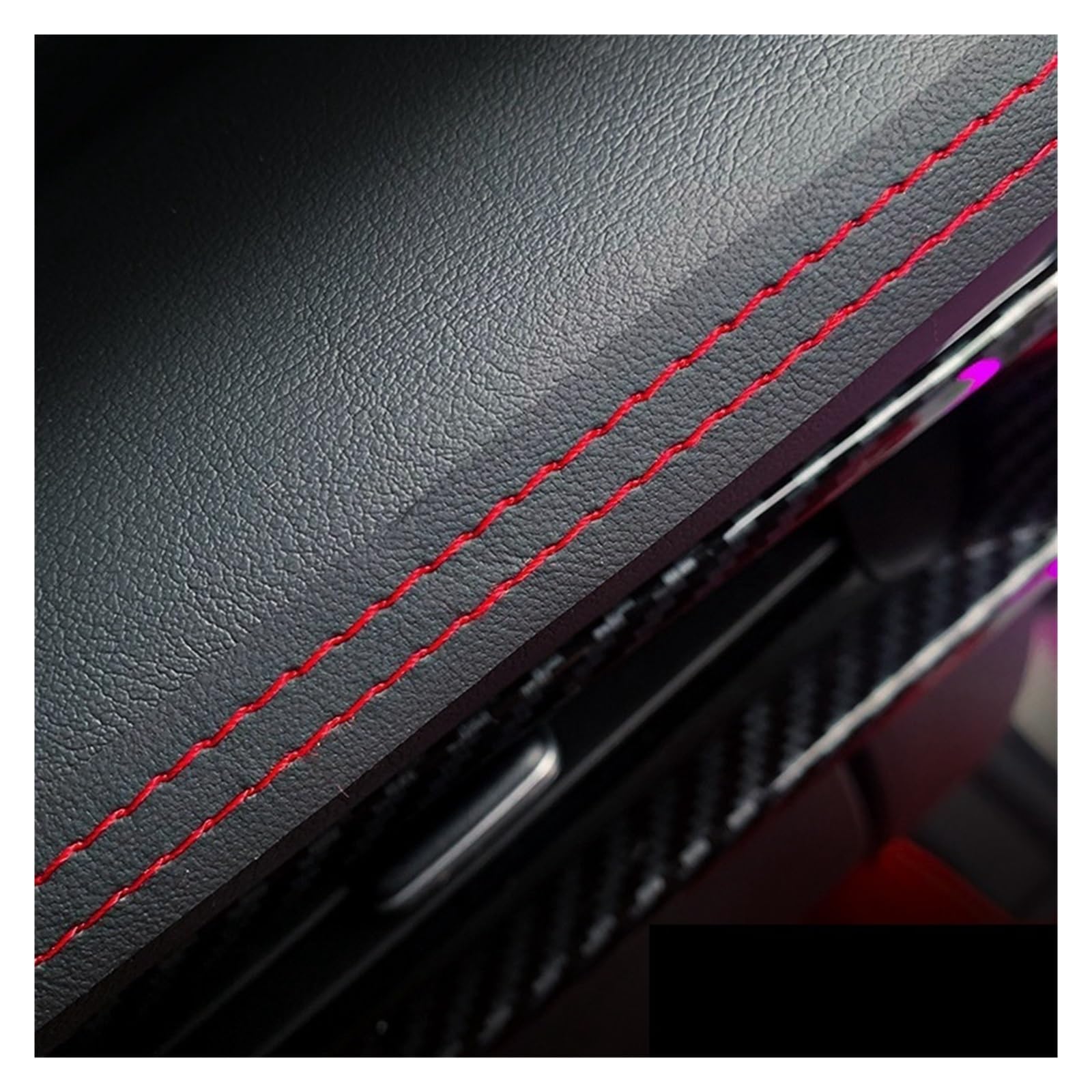 Auto Air Vent Trim Autoinnenraum Armaturenbrett Tür Dekoration Geflochtene Streifen Dekoration Innenverkleidung Zubehör(Red 0.5M 1PCS) von Ylrng