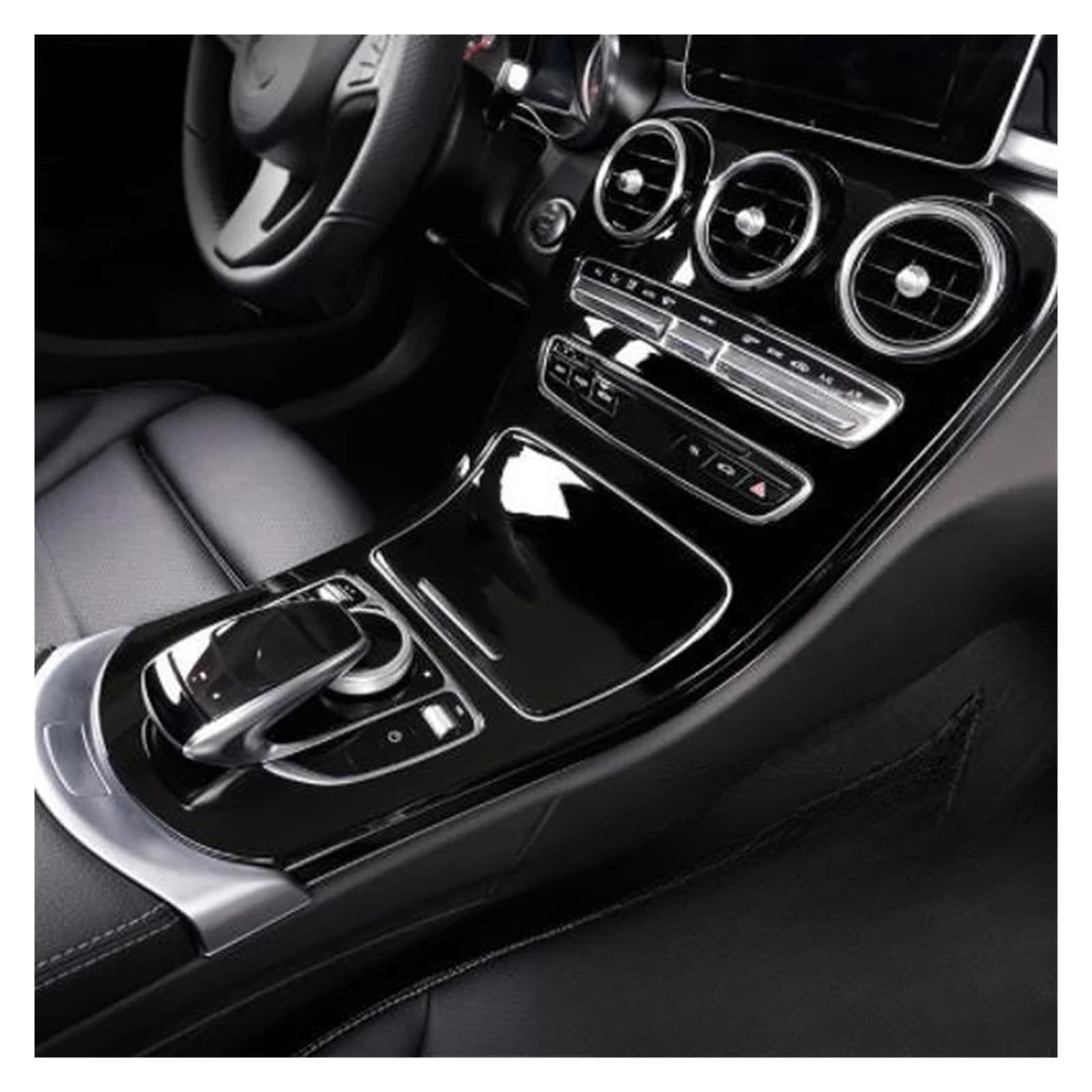 Auto Air Vent Trim Für Für C-Klasse Für GLC-Klasse Für W205 Für X235 Auto Zentralsteuerung Gangschaltung Panel Abdeckungen Rahmen Innenverkleidung Aufkleber(Black style) von Ylrng