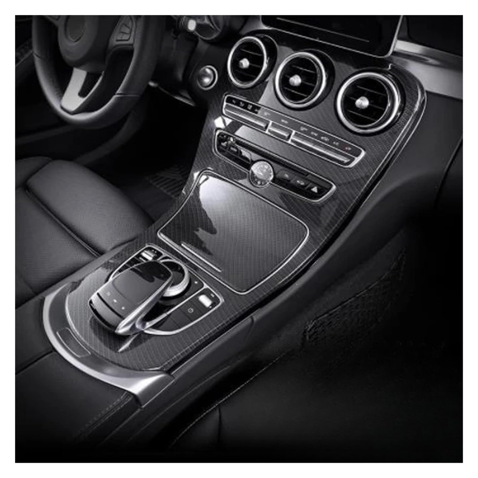 Auto Air Vent Trim Für Für C-Klasse Für GLC-Klasse Für W205 Für X235 Auto Zentralsteuerung Gangschaltung Panel Abdeckungen Rahmen Innenverkleidung Aufkleber(With clock B) von Ylrng