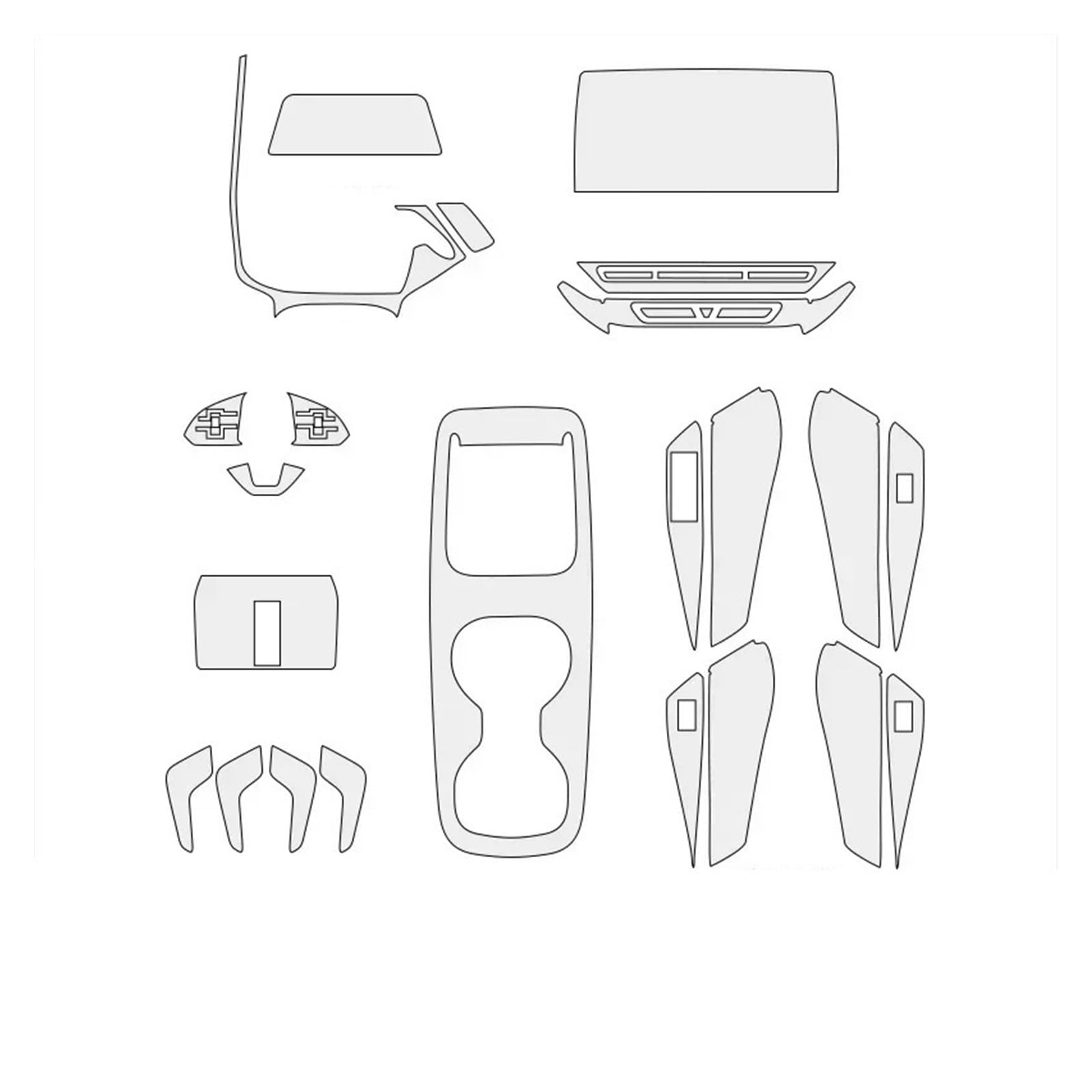 Auto Air Vent Trim Für ID3 LHD Film Auto Schutz Innen Aufkleber Center Console Getriebe Navigation Panel Rahmen Abdeckung Panel Aufkleber(Suite kit) von Ylrng