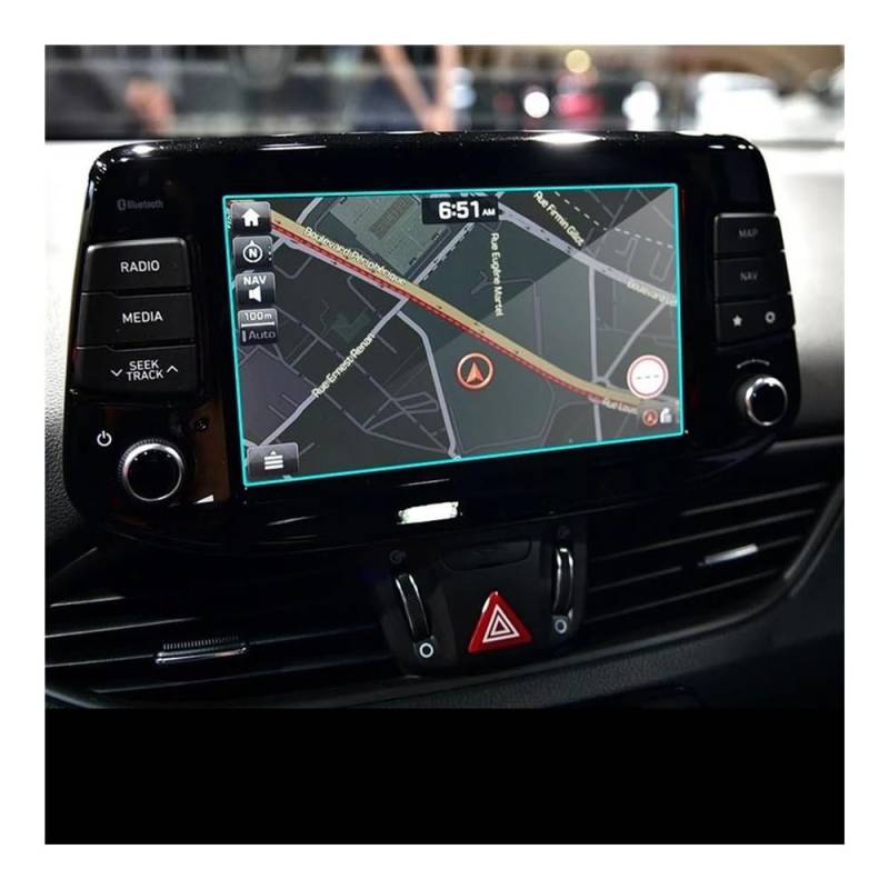 Navigation Panzerglas Schutzfolie Für Hyundai Für I30 2017 2018 Gehärtetem Glass Bildschirm Stahl Schutz Film 8 Zoll Auto GPS Navigation Schutz Film von Ylrng