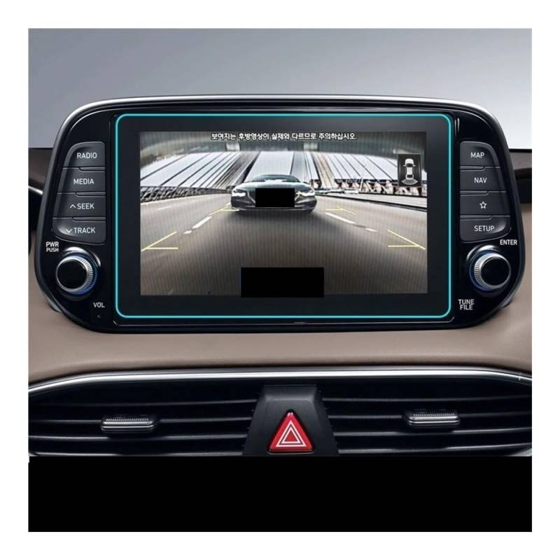 Navigation Panzerglas Schutzfolie Für Hyundai Für Santa Fe 2019 2020 Displayschutzfolie Aus Gehärtetem Glass 8 Zoll Autonavigation 9H Displayschutzfolie Aus Gehärtetem Glass von Ylrng