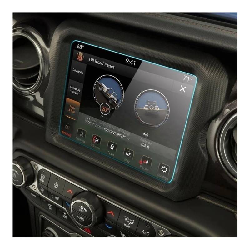 Navigation Panzerglas Schutzfolie Für Wrangler Für Rubicon 4xe 392 2021 Gehärtetem Glass Film Auto Navigation Screen Protector Auto Innen Zubehör von Ylrng