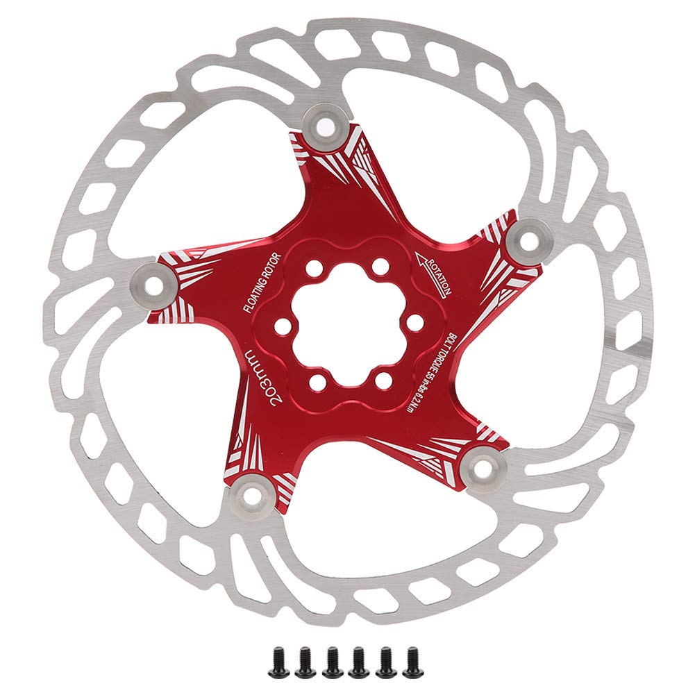 - Leistungsstarke 203-mm-Five-Nail-Mountain-Scheibenbremse für Radfahrer – leicht und anpassbar (Red) von Ylwxzenith