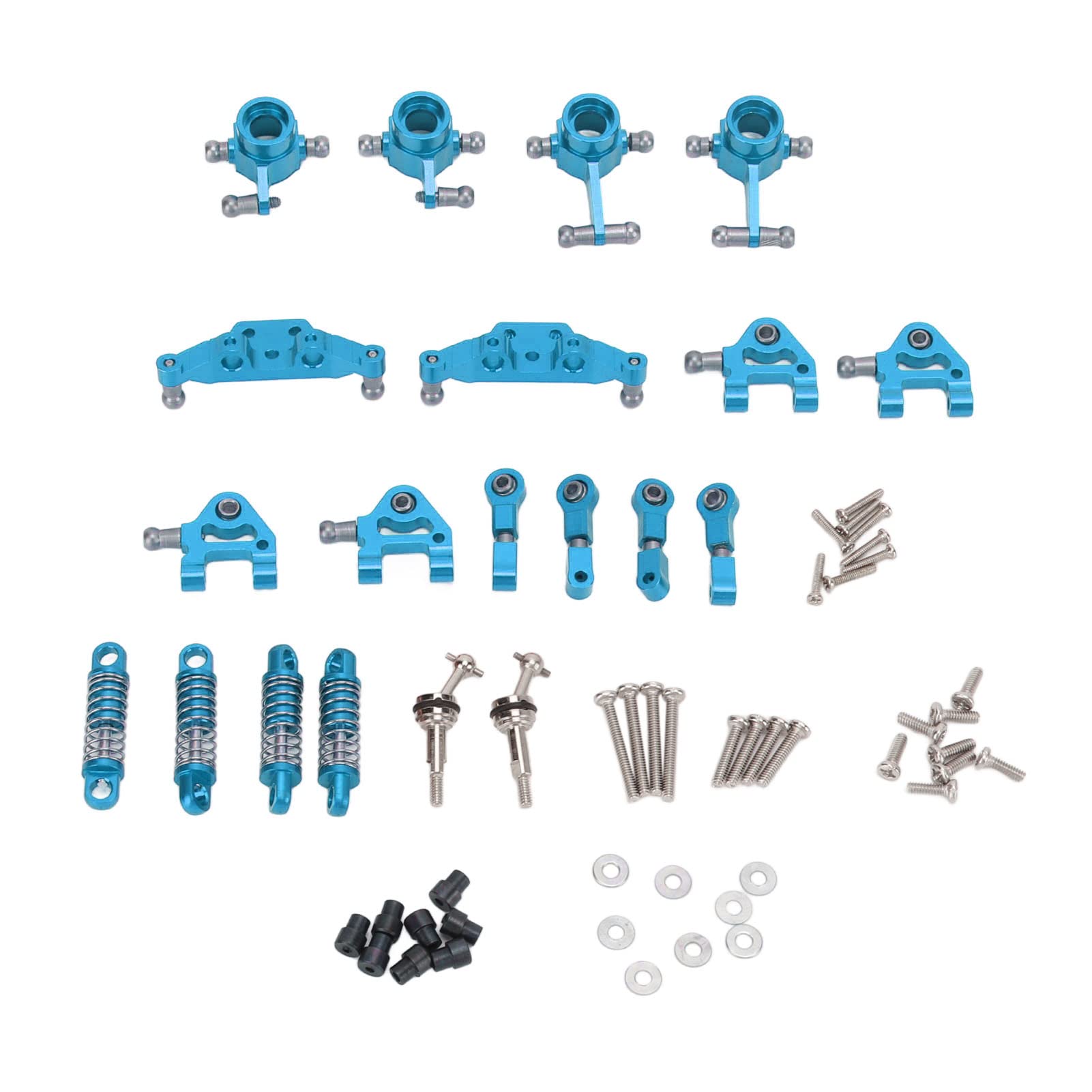 RC-Car-Upgrade-Teilesatz aus Aluminiumlegierung – Stoßdämpfer, CVD-Antriebswelle, Lenkschale für WLtoys K969 1/28 Autos – verbesserte Leistung und Haltbarkeit für RC (Blue) von Ylwxzenith