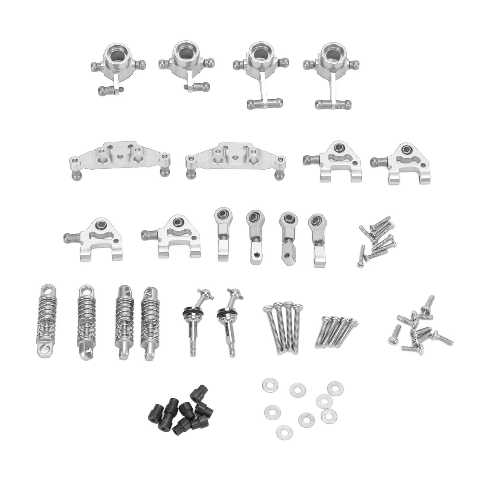 RC-Car-Upgrade-Teilesatz aus Aluminiumlegierung – Stoßdämpfer, CVD-Antriebswelle, Lenkschale für WLtoys K969 1/28 Autos – verbesserte Leistung und Haltbarkeit für RC (Silver) von Ylwxzenith