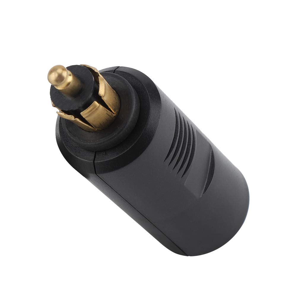 Adapter für Normsteckdosen auf Zigarettenanzünder Stecker, Auto Motorrad Zigarettenanzünder Stecker Adapter, 12V Motorrad Europäischer Zigarettenanzünder-Stecker-Adapter für DIN-Buchse von Ymiko