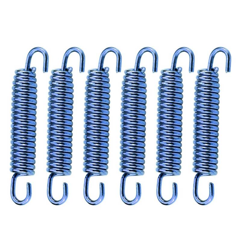 Auspuff-Federhaken, 6pcs 63mm Edelstahl Auspufffedern Uni für Versal Schalldämpfer Auspufffedern Haken für Motorrad Motorrad(Blau) von Ymiko