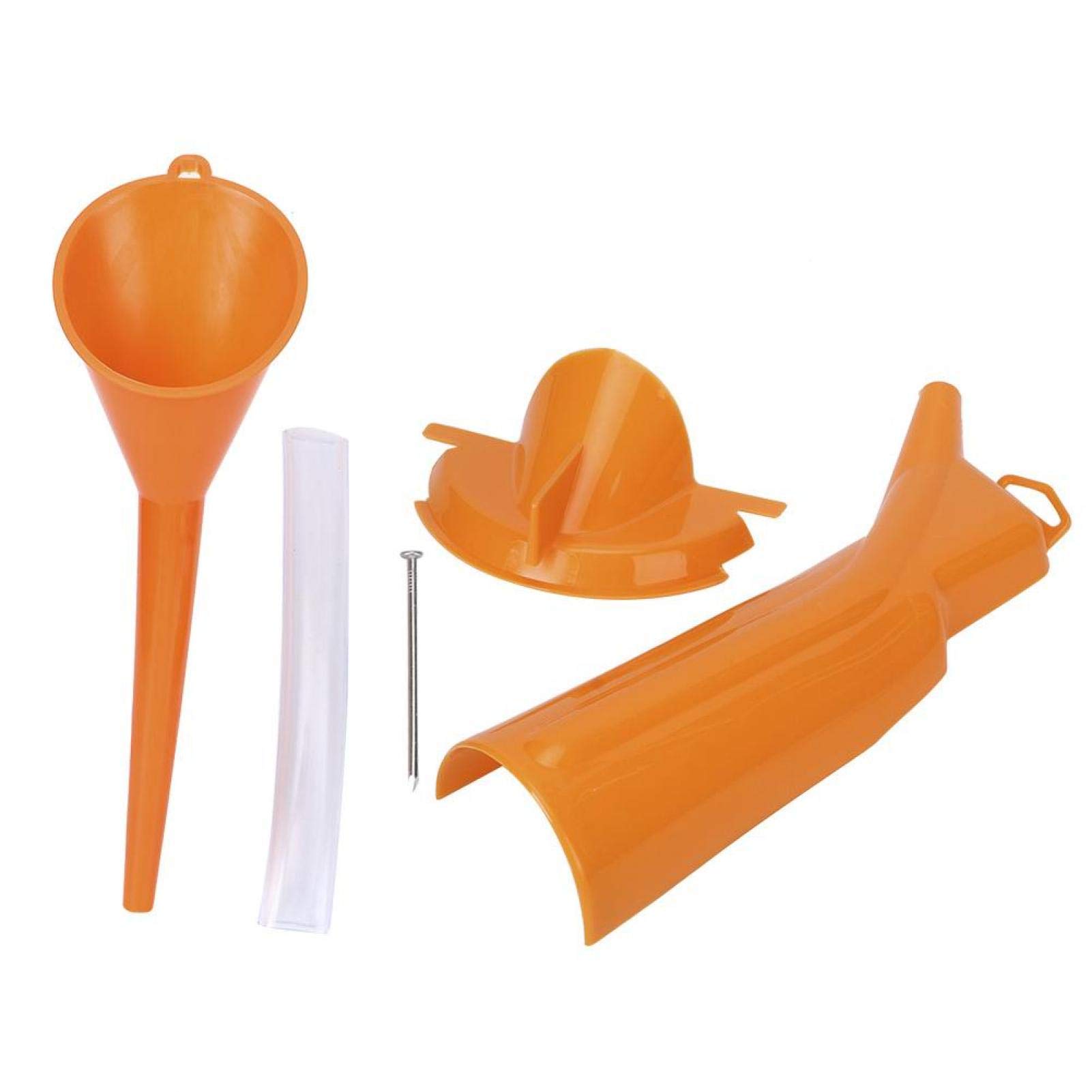 Motorradöl-Trichter, tropffreier Motorrad-Ölfilter-Trichter-Kit Ölwechsel-Kit-Set Extra langer Trichter Passend für Motorrad-Betankung für Motoröl(Orange) von Ymiko