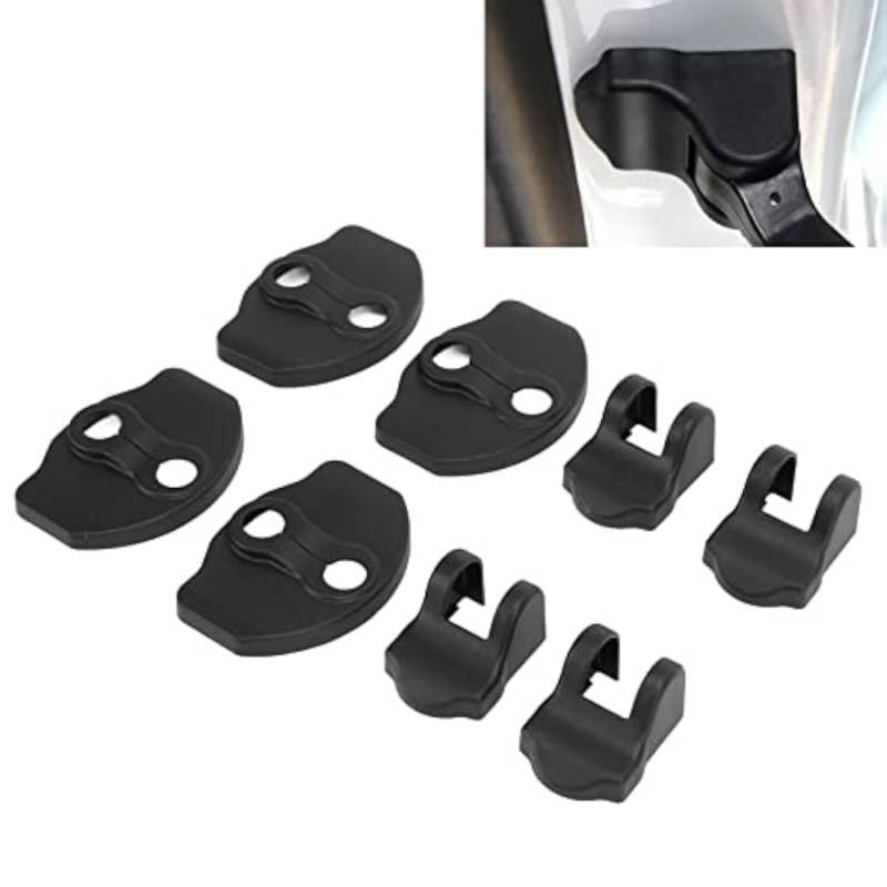 Ymiko 8pcs Autotürschloss Verriegelungen Abdeckungsschutz Autotürschlossschutz Stopper Abdeckung Kit ABS Schwarz Ersatz für Modell 3 von Ymiko