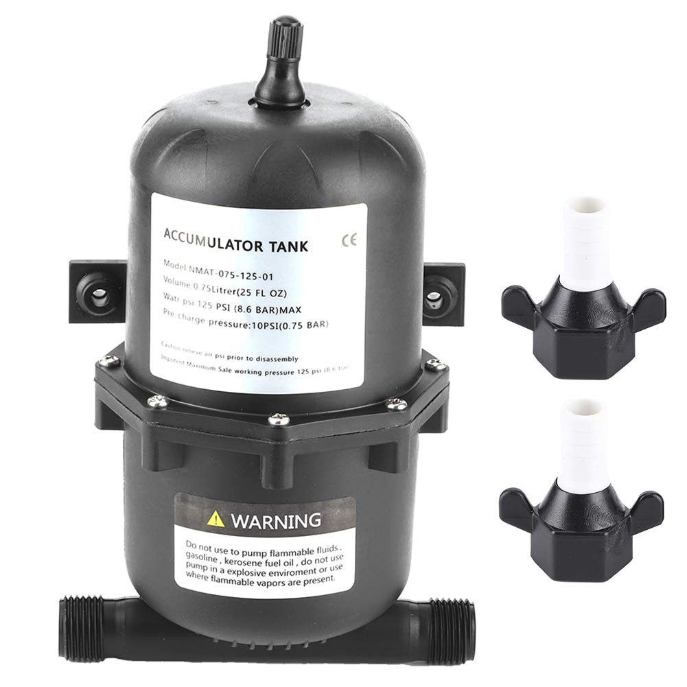 Ymiko Drucktank Wasserpumpe, Druckspeicher Drucktank Wasserpumpe Durchflussregelung 0,75 L 125PSI Wasserdicht für Marine RV Boot von Ymiko