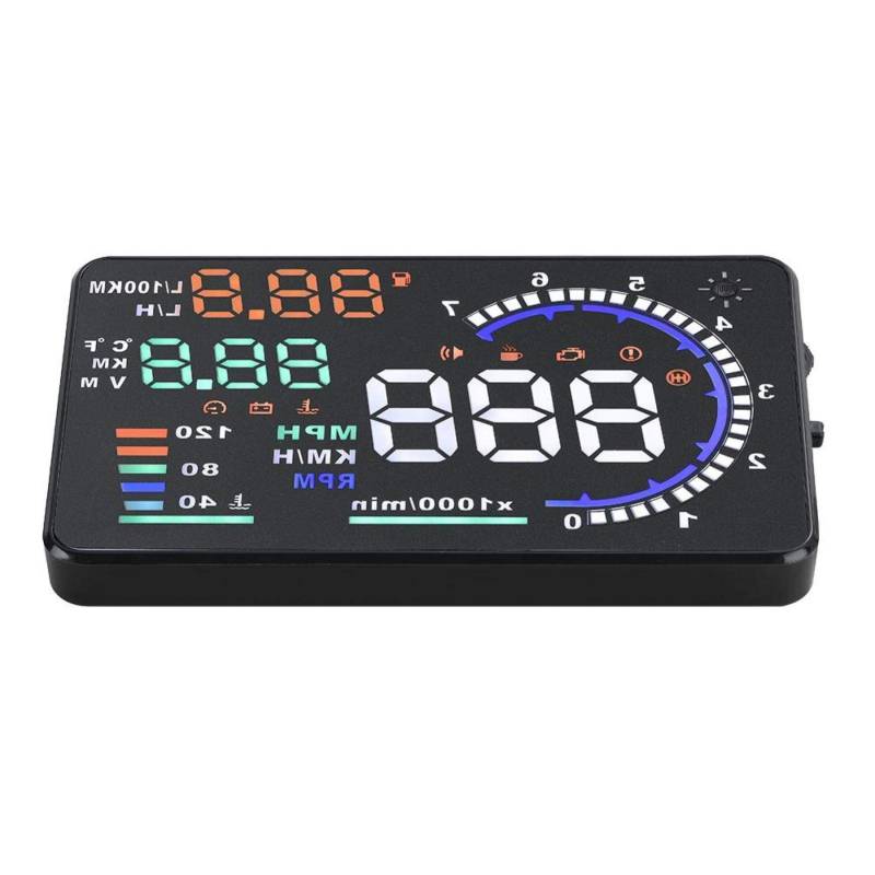 Ymiko Head-Up-Anzeige, A8 5,5 '' HUD OBD II, Auto Windshied Reflective Screen Speed ​​Display von Ymiko