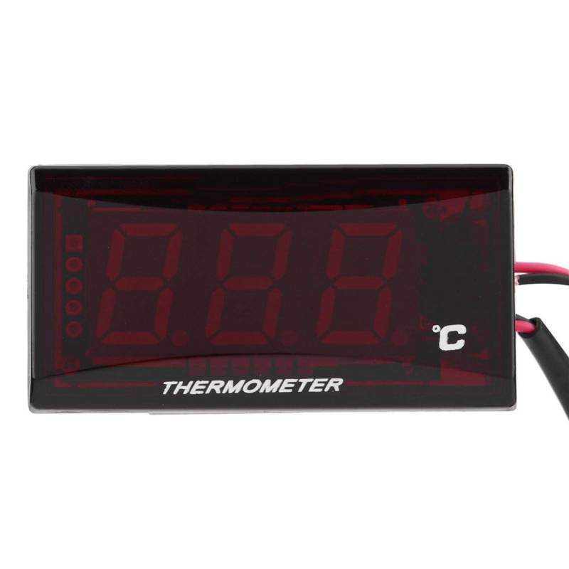 Ymiko Motorrad Digital Thermometer Universal Motorrad Digital Thermometer Wassertemperatur Temperaturmesser für Racing Scooter Quad Square(Rotlicht) von Ymiko