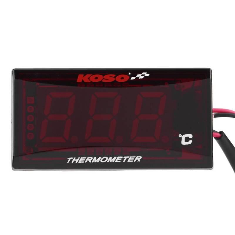 Ymiko Universal Motorcycle Digital Thermometer Wassertemperatur-Temperaturmesser Meter Motorrad Digital Thermometer Kompatibel mit Racing Scooter Quad Square(ROTLICHT) von Ymiko