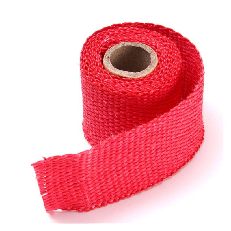 Auspuff Dichtband,Hitzeschutzband Auspuff 2 stücke 1,5m auto motorrad auspuff wrap rohre header wärmeisolierung rollenband turbo wärmeabgas thermische wickelband universal(Red) von Ymnilian