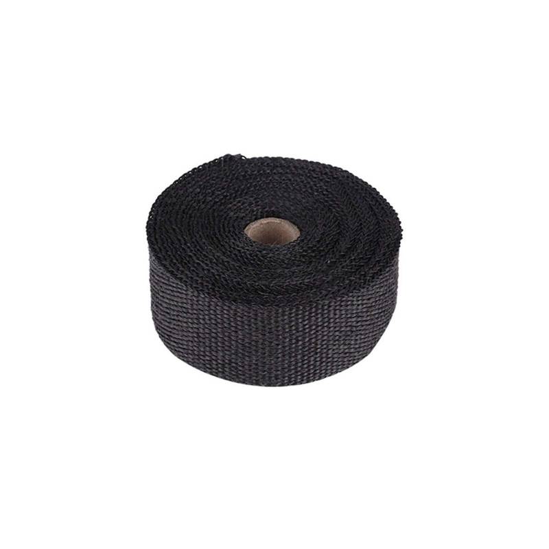 Auspuff Dichtband,Hitzeschutzband Auspuff 5M Roll Fiberglas Hitzeschild Auto Motorrad Auspuffkrümmer Wärmedämmung Glasfaser Thermische Wickelband Blacks 4 Krawatten Kit(5mx2.5cm Black 4ties) von Ymnilian