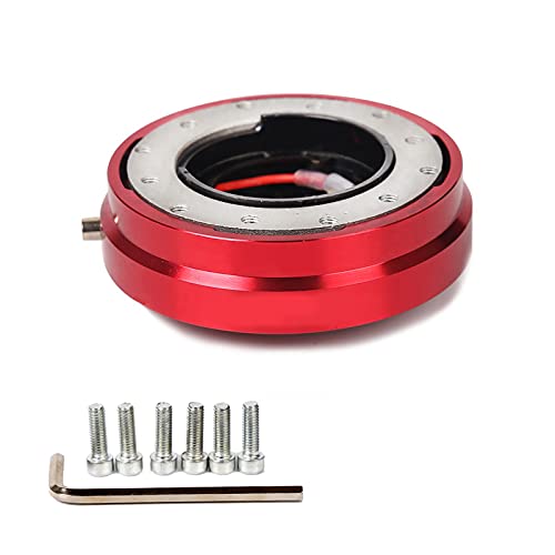 Dünne Version Lenkrad Quick Release Hub Adapter Snap Off Kit(Red) von Ymnilian