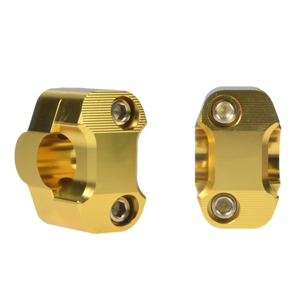 Lenkererhöhung Motorrad,Motorrad Lenker Riser 22mm 28mm Universal Motorrad Lenkerklammern Adapter Lenkrad Lenker Fat Balken Riser Mount(22mm Gold) von Ymnilian