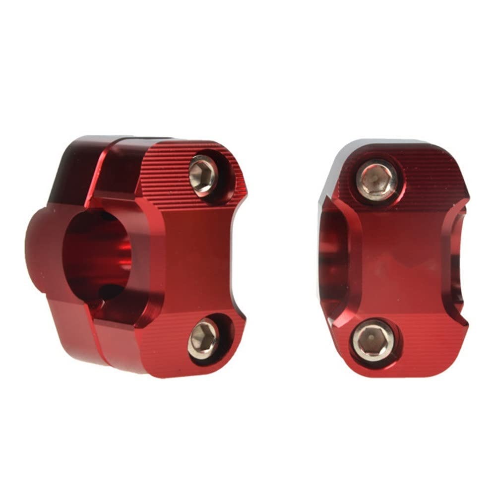 Lenkererhöhung Motorrad,Motorrad Lenker Riser 22mm 28mm Universal Motorrad Lenkerklammern Adapter Lenkrad Lenker Fat Balken Riser Mount(22mm Red) von Ymnilian