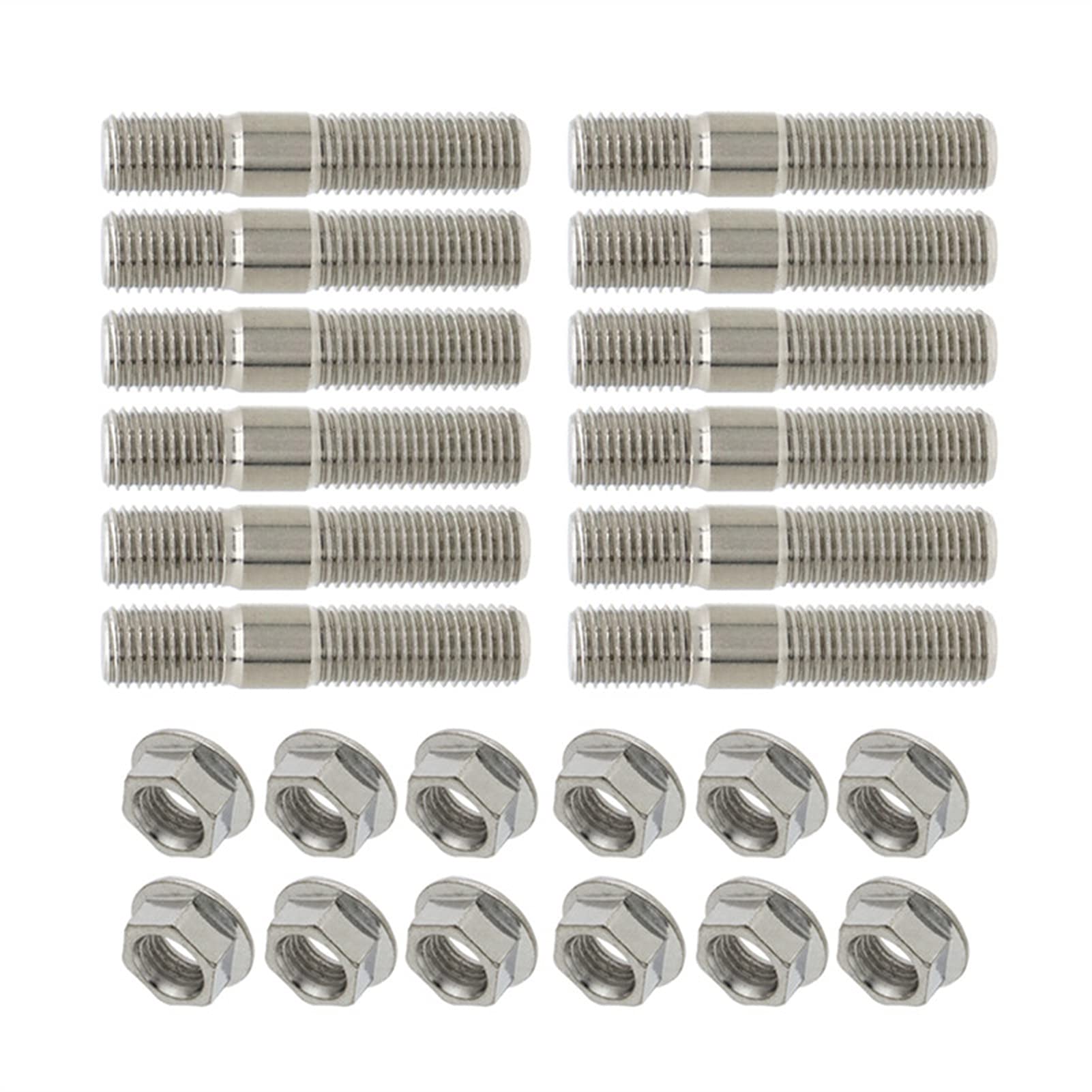 Radschrauben,Radschrauben 23/3/5/6/8/8/12 Stück 10mm Abgasbolzen Bolzen Gezahnte Nüsse M10x1.25 Verteiler Flanschbolzen Muttern Kit(12 pcs) von Ymnilian