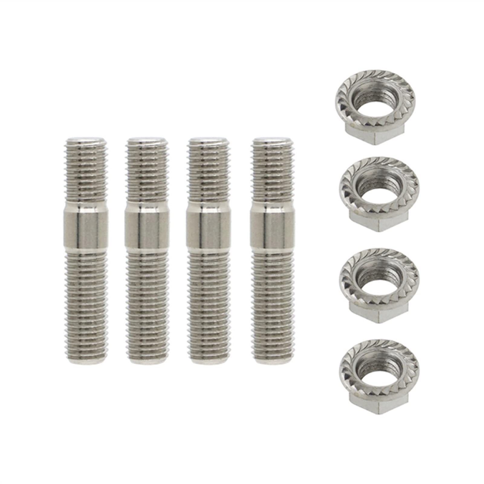 Radschrauben,Radschrauben 23/3/5/6/8/8/12 Stück 10mm Abgasbolzen Bolzen Gezahnte Nüsse M10x1.25 Verteiler Flanschbolzen Muttern Kit(4 pcs) von Ymnilian