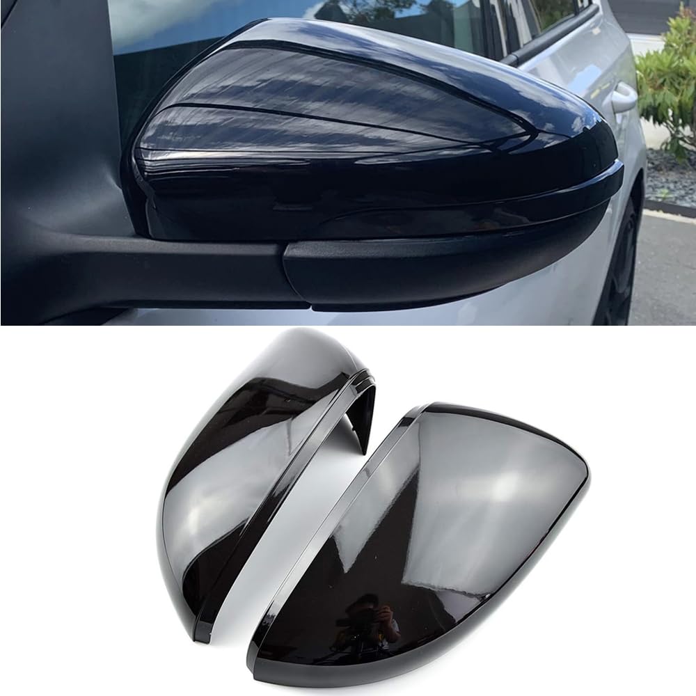 1 Paar Auto Spiegelkappen Links Rechts Rückspiegel Gehäuse für VW Golf 6 MK6 2009-13 Schwarz Abdeckungen Seitenspiegel für Touran 2001-2015 (Schwarz) von Yoegerery