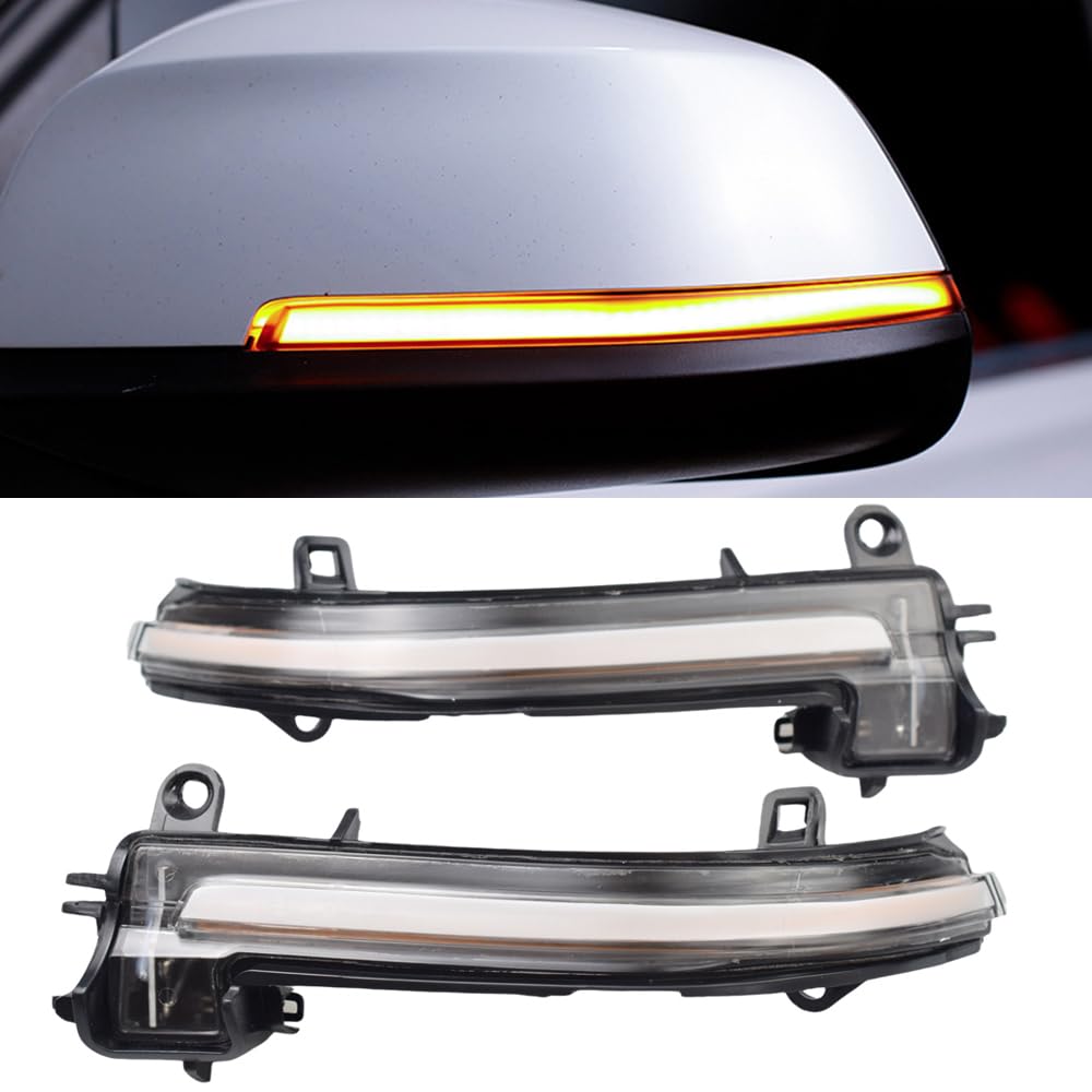 Latral LED Rückspiegel Blinker Paar für BMW 1 2 3 4 Serie F20 F21 LCI F22 F23 F87 M2 F30 LCI F31 LCI F34 GT F32 F33 F36 i3 I01 X1 E84 (Transparent) von Yoegerery