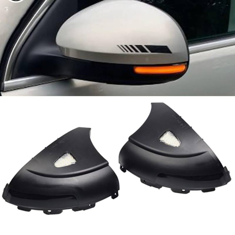 Yoegerery Dynamische LED Blinker für Außenspiegel für VW Tiguan MK1 2008-2016 und VW Sharan 2012-2015, Schwarz, Sequentielles Blinken, Plug-and-Play, Paar von Yoegerery