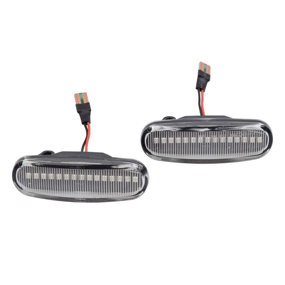 Yoegerery Dynamische LED-Seitenblinker, bernsteinfarben, superhell, Canbus, sequentielle Repeater-Leuchten für Fiat Panda 169 Punto 199 Evo Stilo Qubo Grande Multipla Idea 350 (transparent) von Yoegerery