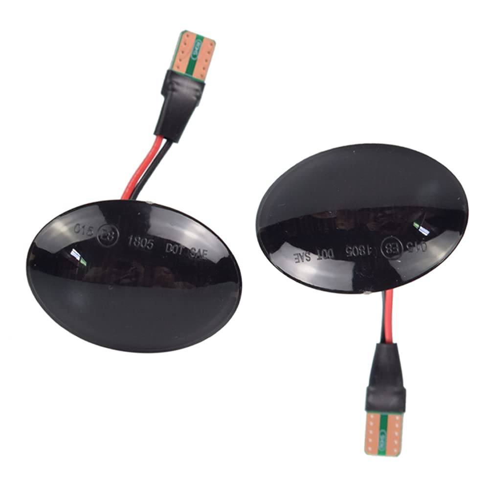 Yoegerery Dynamische LED-Seitenblinker, bernsteinfarben, superhell, Canbus, sequentielle Repeater-Leuchten für Maserati für Lancia, Fiat (schwarz) von Yoegerery