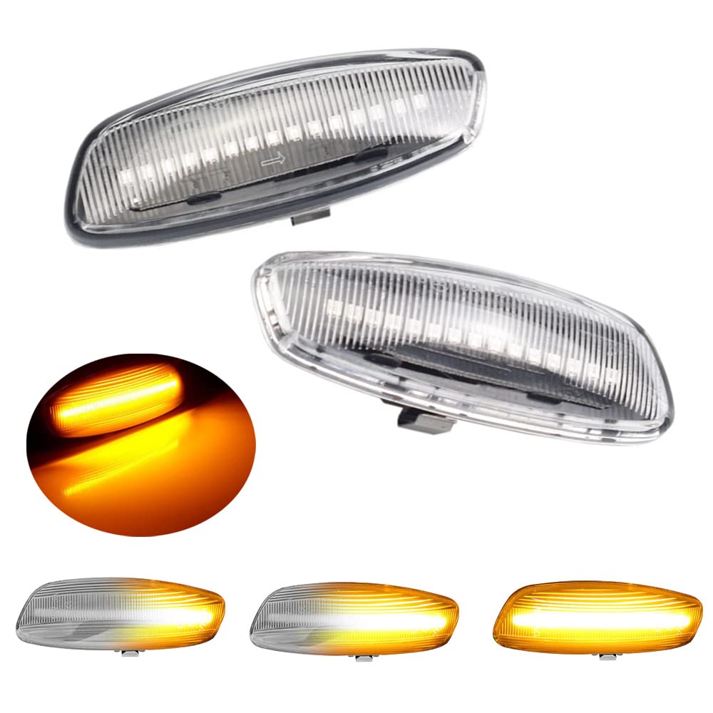 Yoegerery LED Dynamische Seitenblinker Bernstein Super Bright Canbus Sequentielle Repeater Lichter für Peugeot 207 308 3008 5008 RCZ für Citroen (Transparent) von Yoegerery