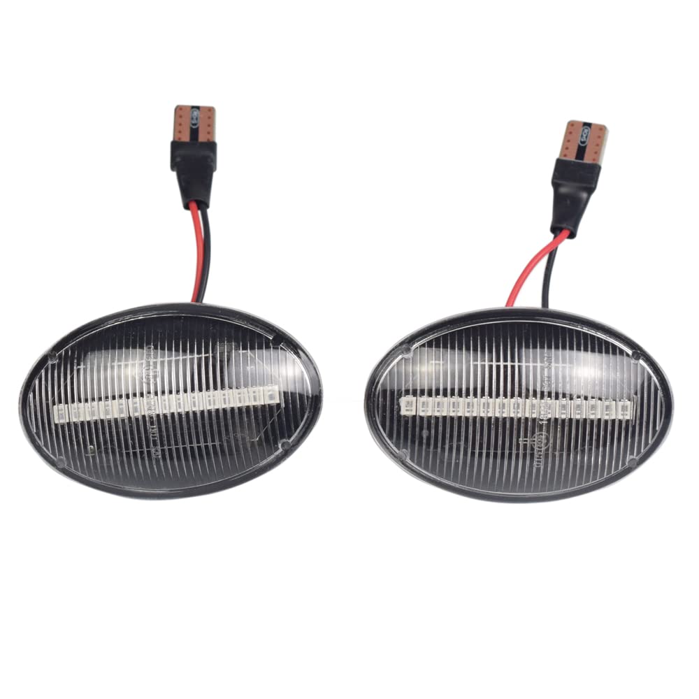 Yoegerery LED Dynamische Seitenblinker Bernstein Super Hell Canbus Sequentielle Repeater Lichter für O-pel Corsa B C Astra F Combo B C (Transparent) von Yoegerery