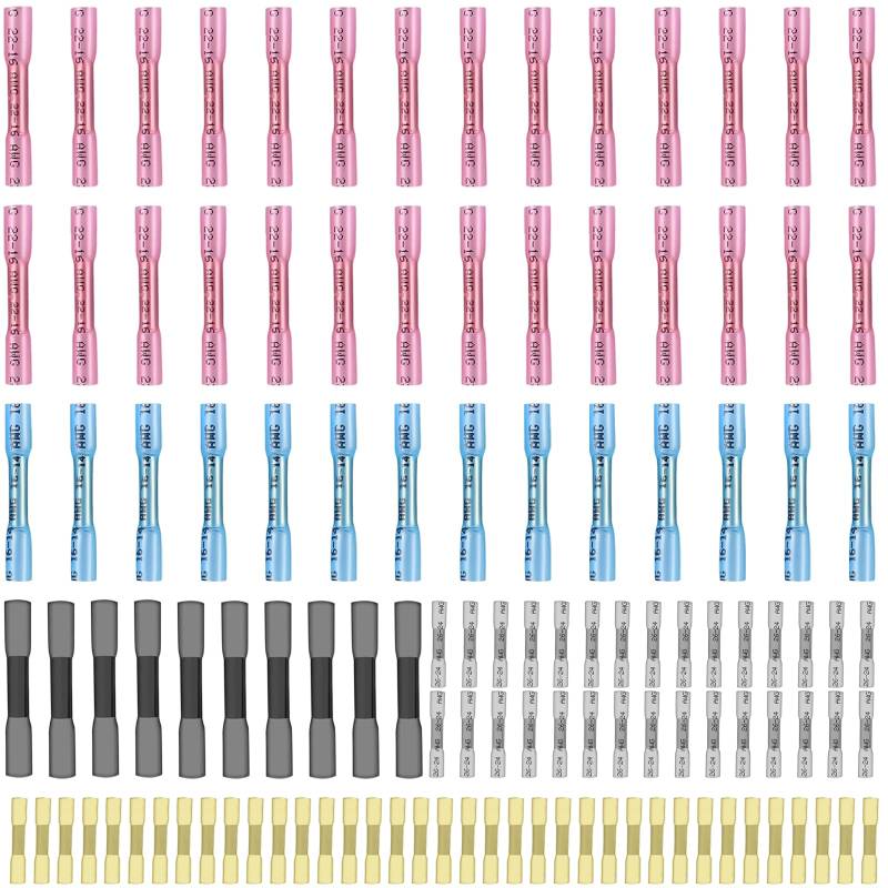 120 Stück Lötverbinder 26-12 AWG, Schrumpfverbinder, Kabelverbinder, Kabelverbinder Wasserdicht, Quetschverbinder Mit Aufbewahrungsbox, für Automobil Marine Elektronikindustrie von Yoirzit