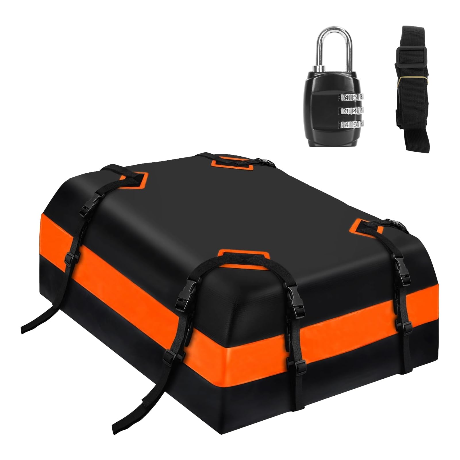 Yokawe 21 Kubikfuß Autodach Cargo Bag mit Anti-Rutsch-Matte, wasserdichter Dachträger für alle Fahrzeuge, Autos und Wohnmobile, Orange von Yokawe