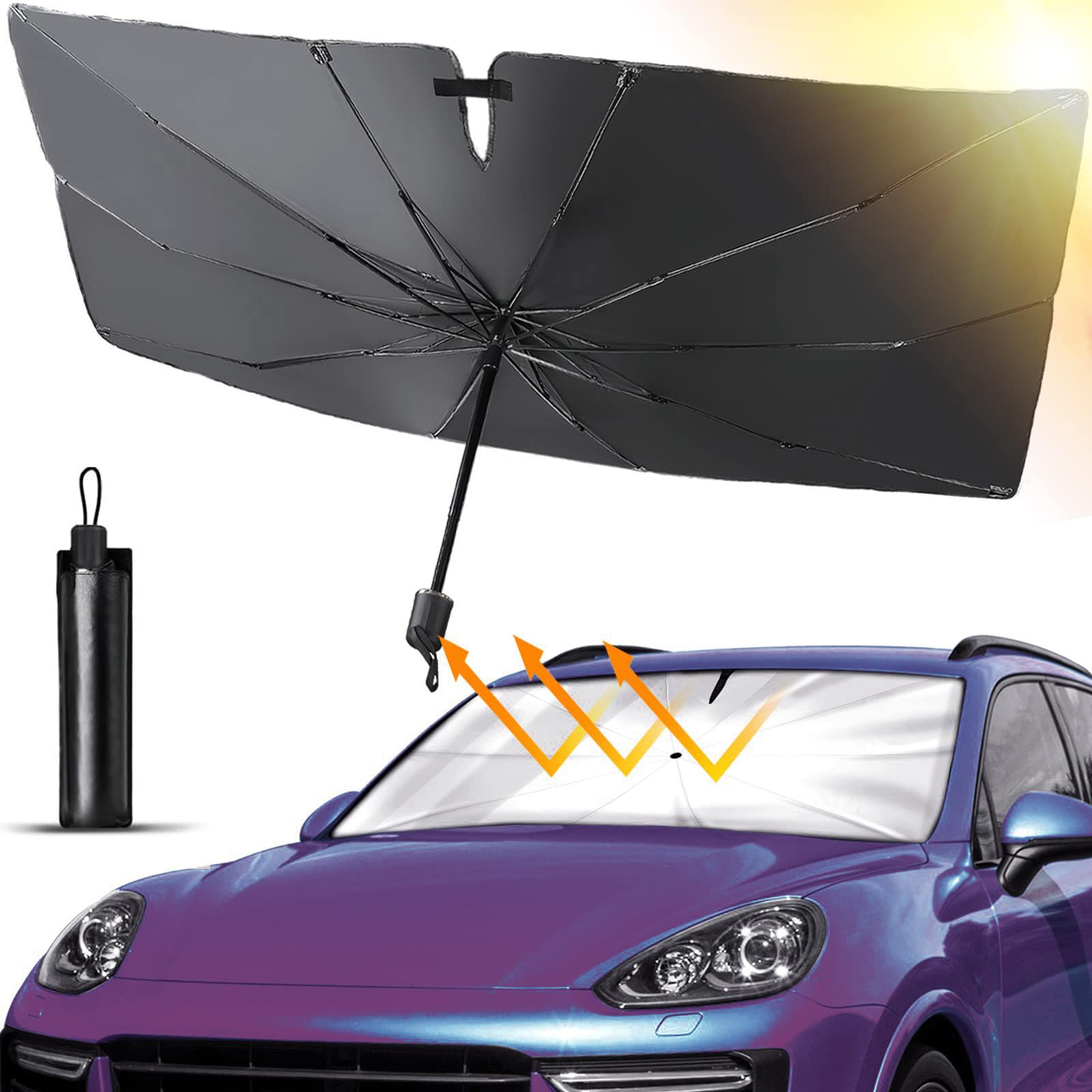 Yolistar Auto Windschutzscheibe Sonnenschirm, Autosonnenschutz GladeshadeAuto Sonnenschutz Frontscheibe, Sonnenschutz Auto Frontscheibe für meisten Auto，Einfache Lagerung(140 x 80cm) von Yolistar