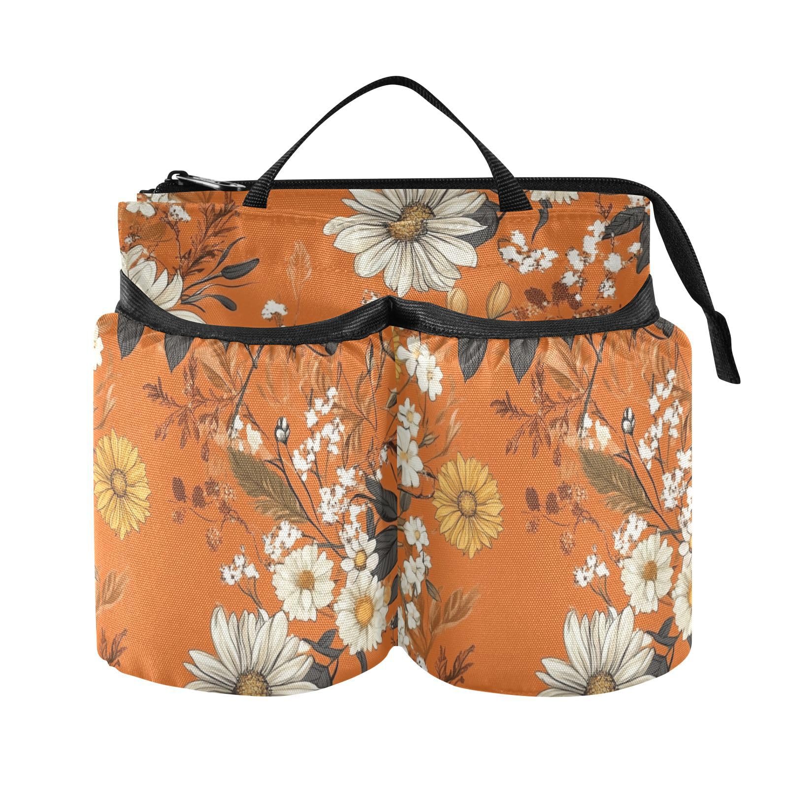 Getränkehalter Reise Freihand Herbst Blumen Gänseblümchen Orange Getränkehalter Tasche Zwei Getränkehalter für Reisen Frauen Männer von Yoogain