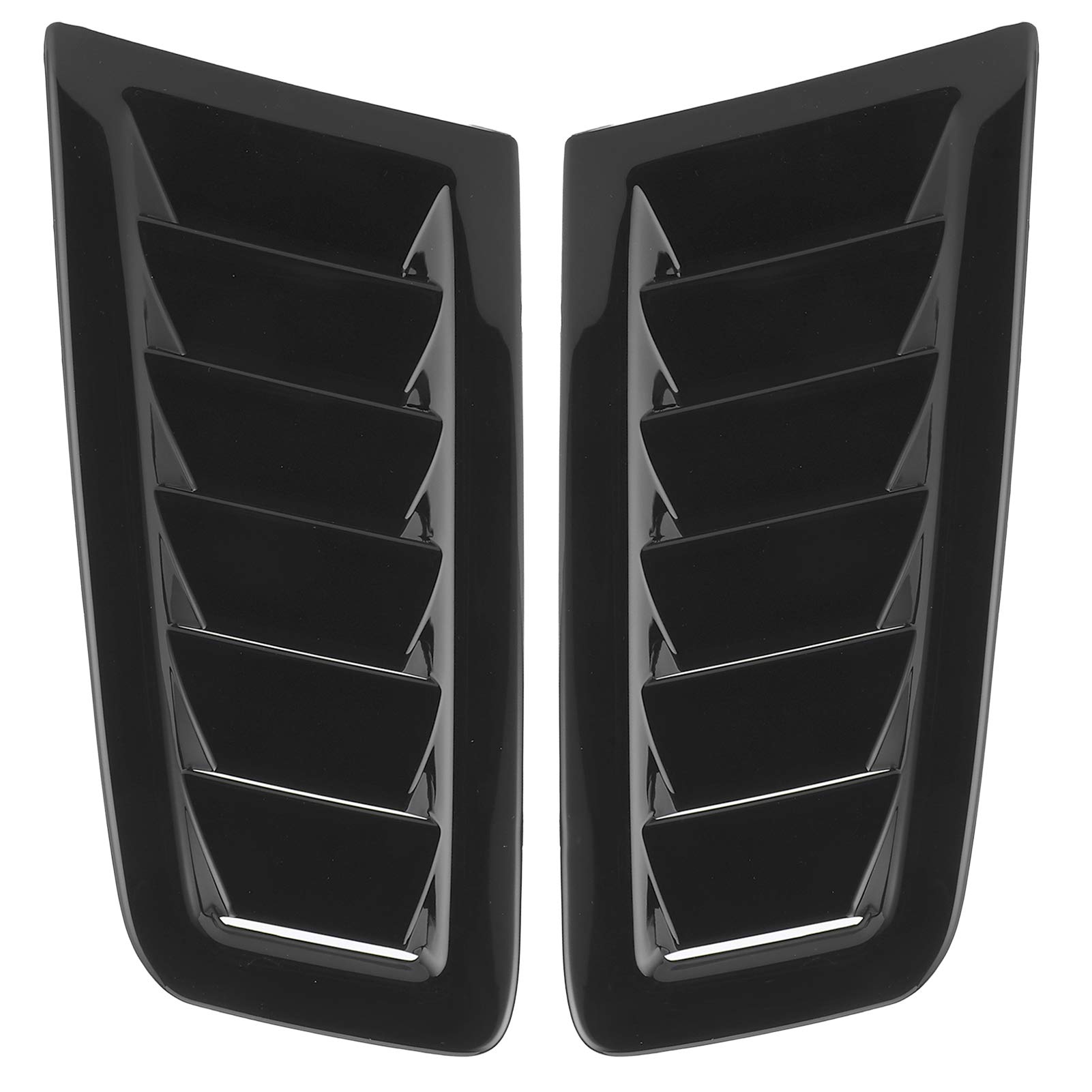 Auto-Motorhauben-Entlüftungsöffnungen, Aufklebbare Belüftungsöffnungen für die Motorhaube, 2 Stück Universelle Dekorative Luftstrom-Einlassschaufel-Seitenöffnungen (Glänzend schwarz) von Yosoo Health Gear