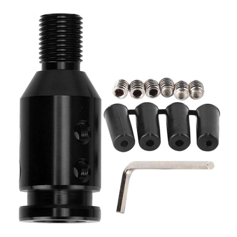 Automatischer Schaltknauf-Adapter, Schaltknauf-Adapter ohne Gewinde, Universal-Auto-Schaltknauf-Adapter für Schaltknauf ohne Gewinde 12 X 1,25(Schwarz) von Yosoo Health Gear