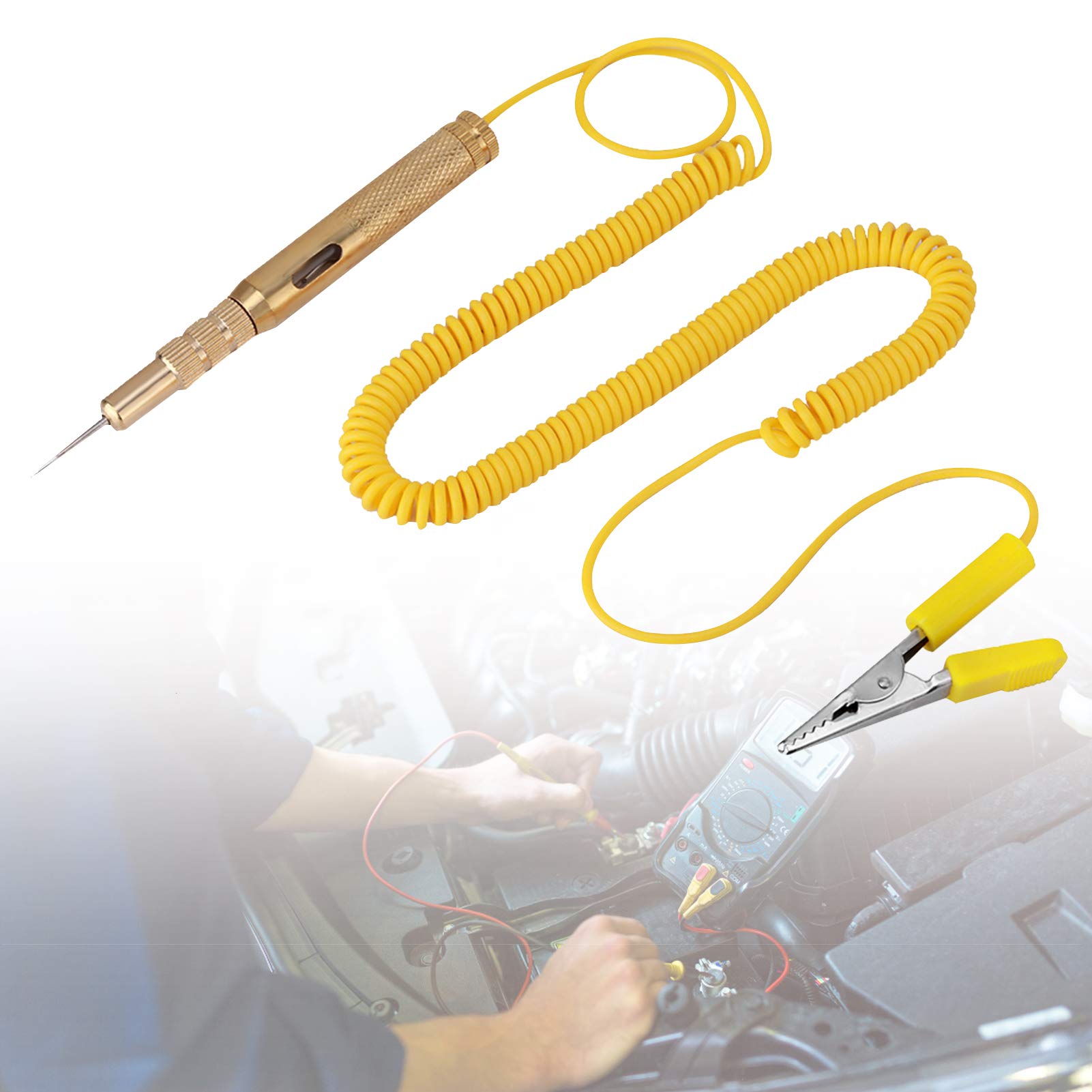 DC 6V 12V 24V Autospannungs-Stromkreistester-Stift, elektrischer Kfz-Lichtstromkreistester, Goldfarbe von Yosoo Health Gear