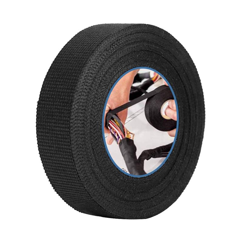 Kabelbaum für Kraftfahrzeuge, Automotive Tape, Mehrzweck-Kabelbaum für Autos, hitzebeständiges Klebeband aus Stoff zur Reduzierung von Geräuschen für Automotorräder, schwarz(32 mm * 11,5 mm) von Yosoo Health Gear