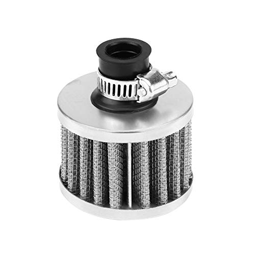 Kaltluftansaugfilter, 13mm Universal Clamp On Luftfilter, für Roller ATV Dirt Pit Bike Motorrad Kurbelgehäuse Entlüftungsdeckel Entlüfter (Silber) von Yosoo