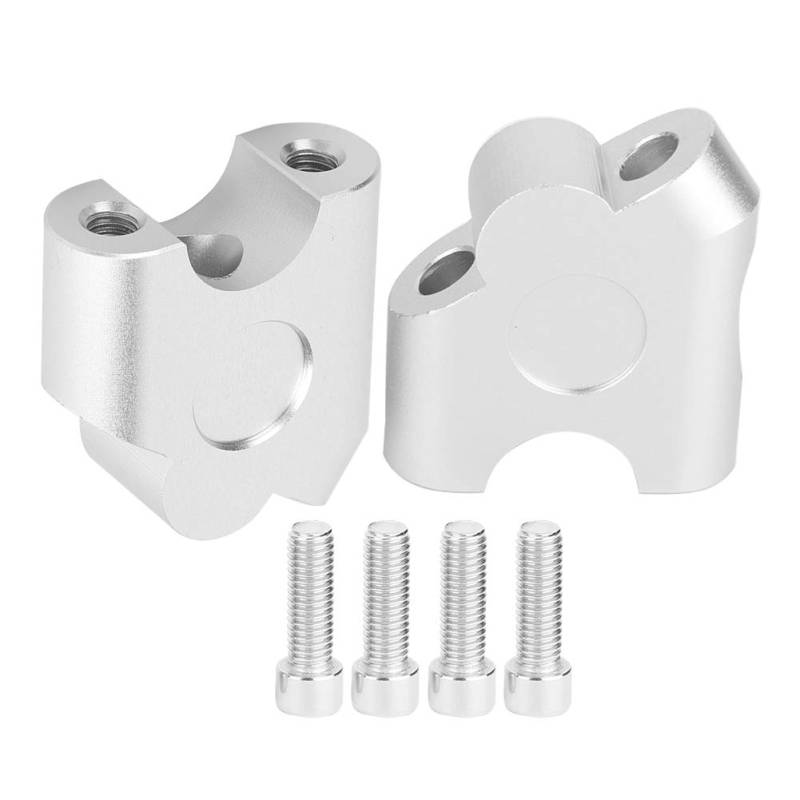 22mm 7/8" Lenker Riser, Universal Motorrad Riser, Klemmhalterung, Lenkerklemme Zurück Move Mount Adapter 2er Pack Lenkerhalterung Halter Aluminum (Silber) von Yosoo Health Gear