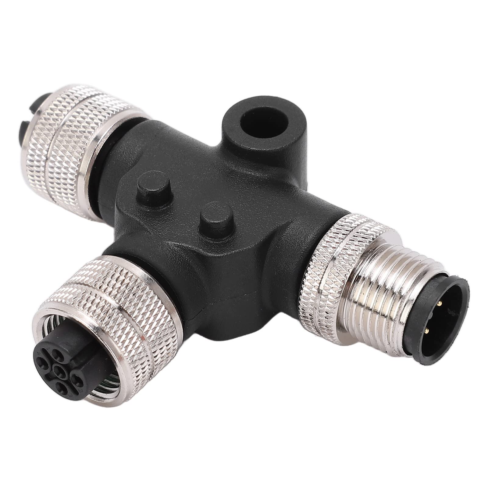 Multiport T-Stecker, T-Stecker für NMEA 2000, Netzwerk-T-Stecker Marine-Konverter-T-Stecker für NMEA 2000 M12-Gewinde 5-polig IP67 Wasserdicht für Lowrance-Netzwerke von Yosoo Health Gear