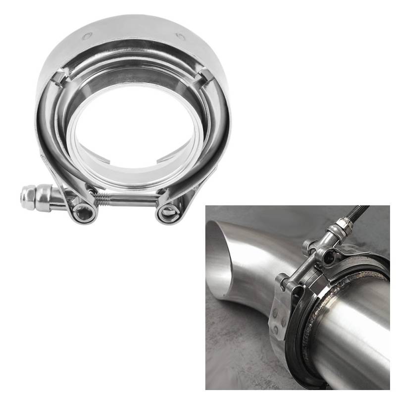 2 Zoll V-Band, Yosoo Zoll V-Band Clamp Flansch Kit für Auspuff Downpipes Edelstahl für v-band 51mm v-band 1.75 v bandschelle v bandschelle 48mm v bandschelle 63 5 v bandschelle 2 zoll auspuff von Yosoo