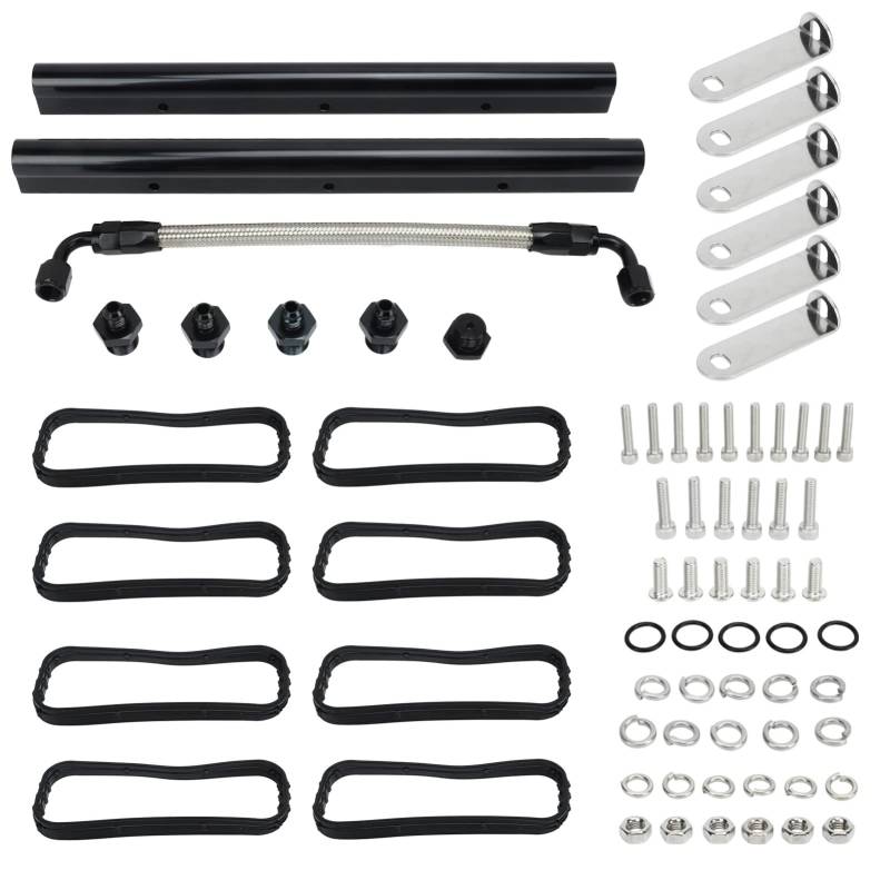 EFI Fuel Rails Steel Intake Manifolds, Yosoo Fuel Rails Kit Fuel Rails Steel Rails Set für LS LS1 LS2 LS3 LS6 LSX Ansaugkrümmer Hardware von Yosoo