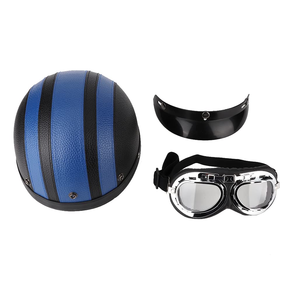 Fahrermütze, Motorradfahrermütze Herren Damen Sonnenschutz mit Brille RH-A0318 Warmhalten Ersatz für Motorrad-Außenzubehör (Schwarz + Blau, Yosoo Freie Größe)(Size-Schwarz von Yosoo