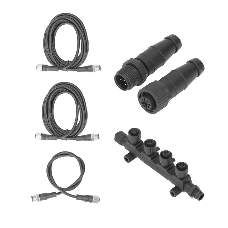 Marine NMEA 2000 Starter Kit Kabelstecker Abschlusskombination ABS Rostfreier Universeller N2K T-Stecker N2K 4-Wege-Block von Yosoo